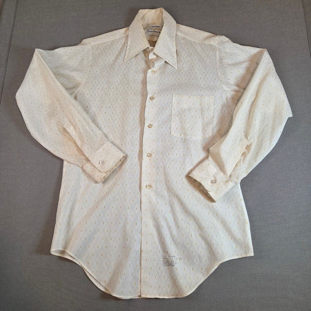 Vintage 1960s Arrow Belmont Club Decton Perma-Iron Shirt USA 14.5-32